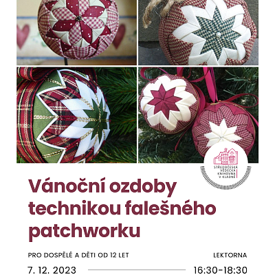 Vánoční ozdoby technikou falešného patchworku