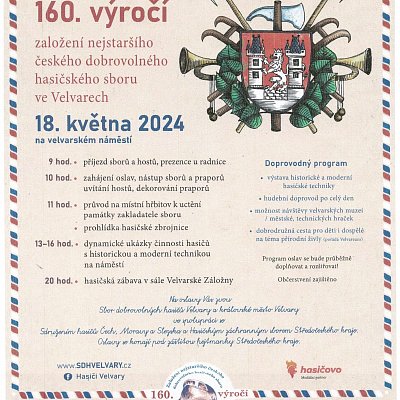 Oslavy 160. výročí založení hasičského sboru ve Velvarech